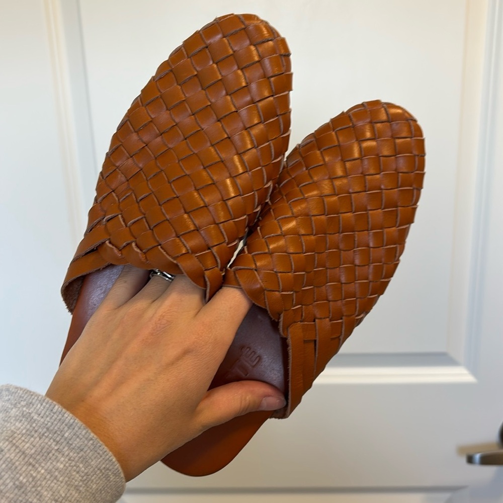 Liberté Leather Woven Mules